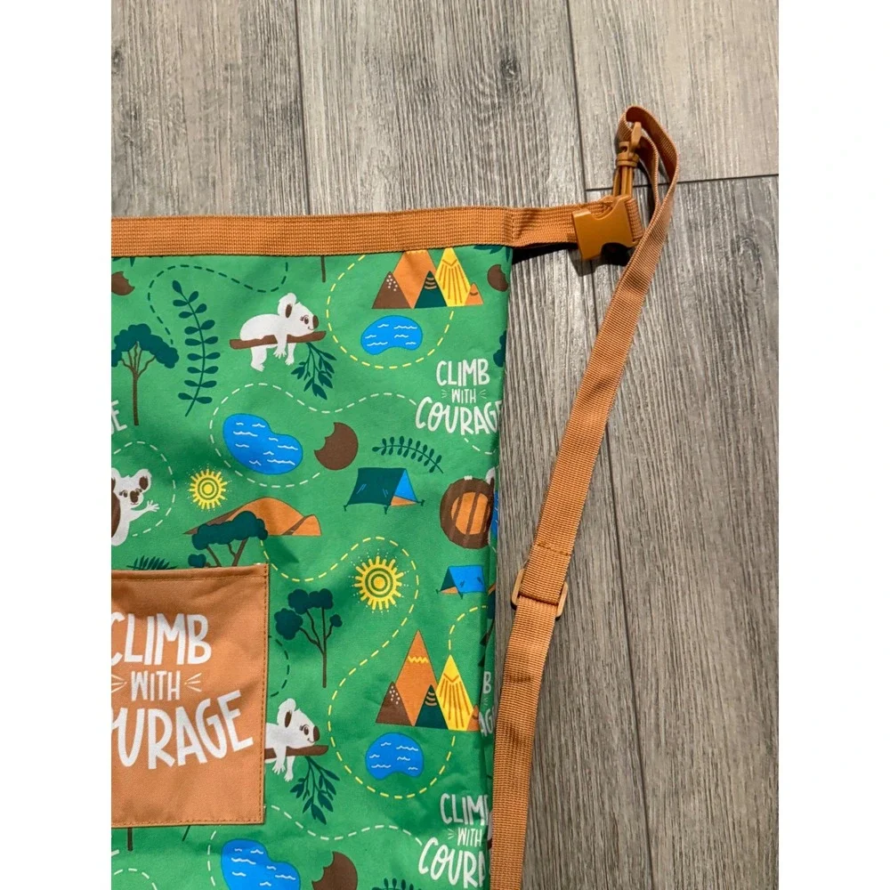 Girl Scouts Climb With Courage Green Koala Roll Top Dry Bag Style Backpack